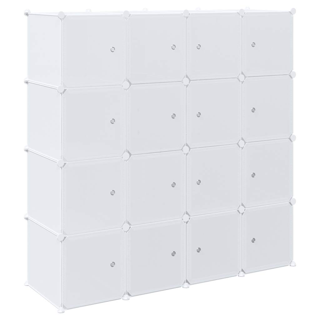Storage Cube Organiser With 16 Cubes And Hanging Rods Pp