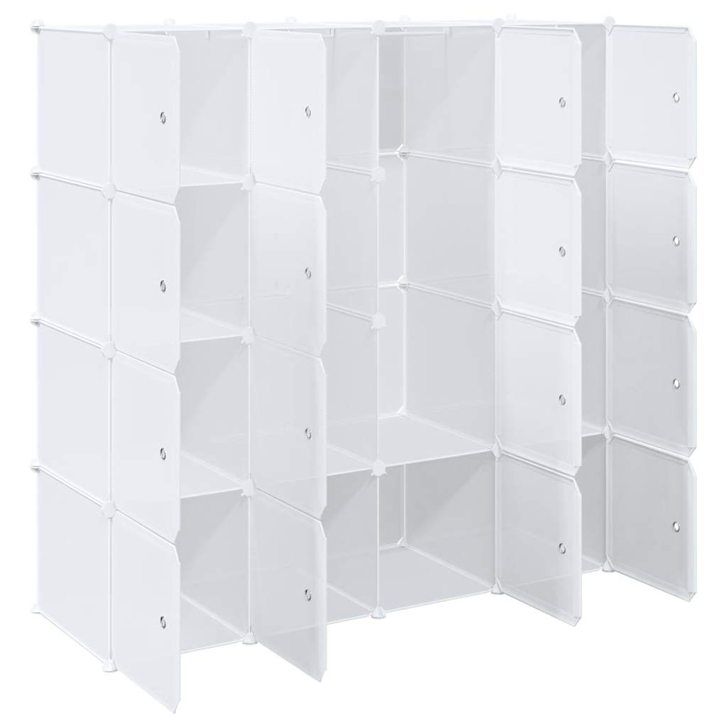 Storage Cube Organiser With 16 Cubes And Hanging Rods Pp
