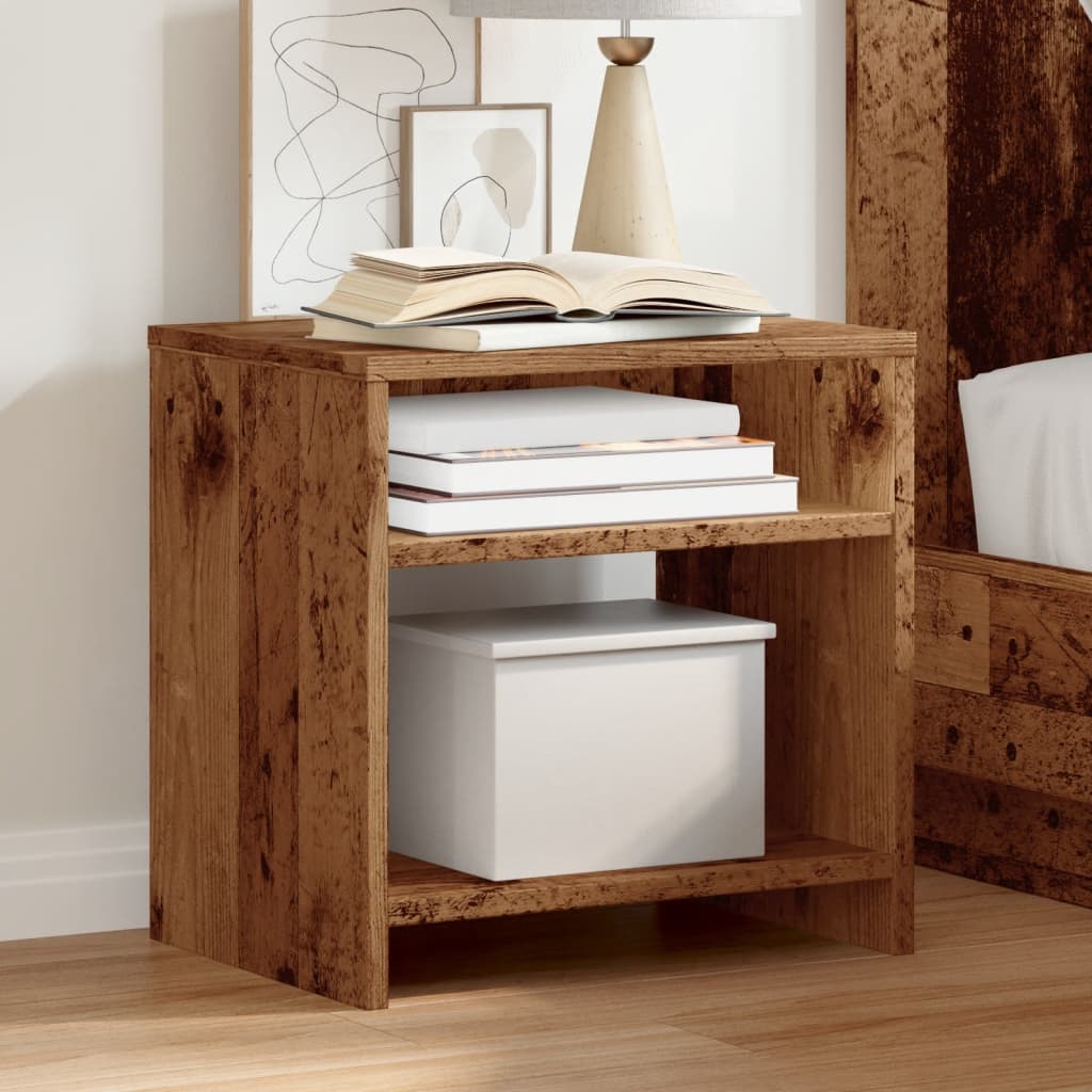 Bedside Cabinet White And Sonoma Oak 40X30X40 Cm Engineered Wood