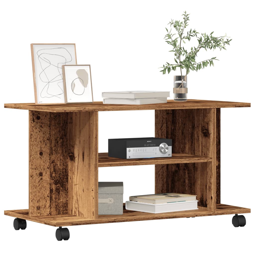 Tv Cabinet With Castors 80X40X45 Cm Engineered Wood