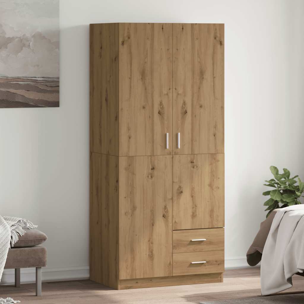 Wardrobe Artisian Oak 80X52X180 Cm Engineered Wood
