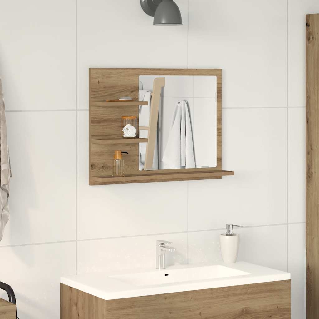 Bathroom Mirror 60X10.5X45 Cm Engineered Wood