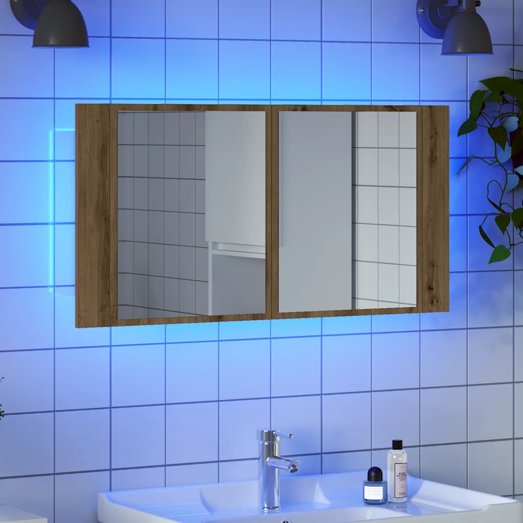 Led Bathroom Mirror Cabinet 90X12X45 Cm Acrylic