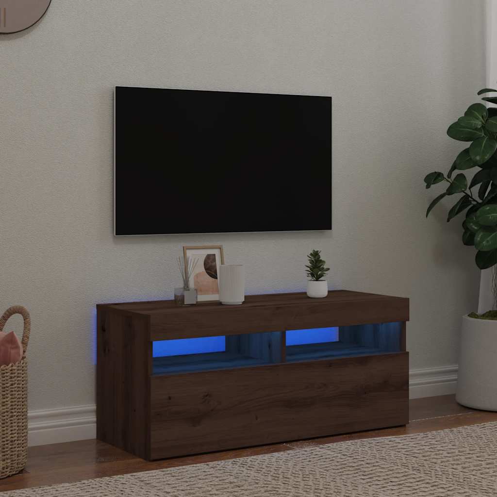 Tv Cabinet With Led Lights 60X35X40 Cm