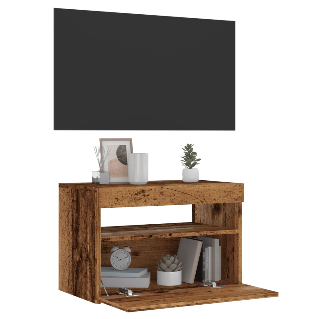 Tv Cabinet With Led Lights 60X35X40 Cm