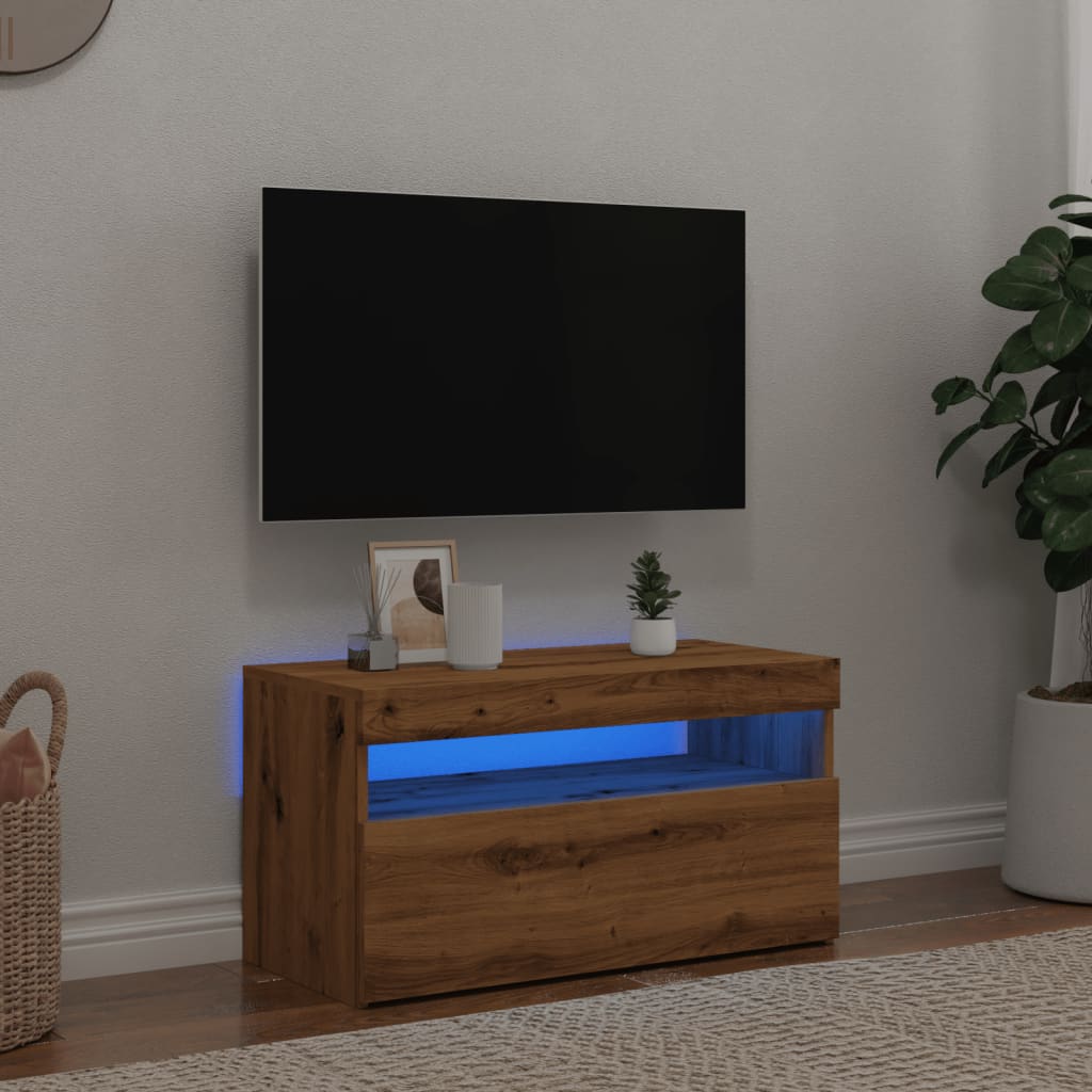 Tv Cabinet With Led Lights 60X35X40 Cm