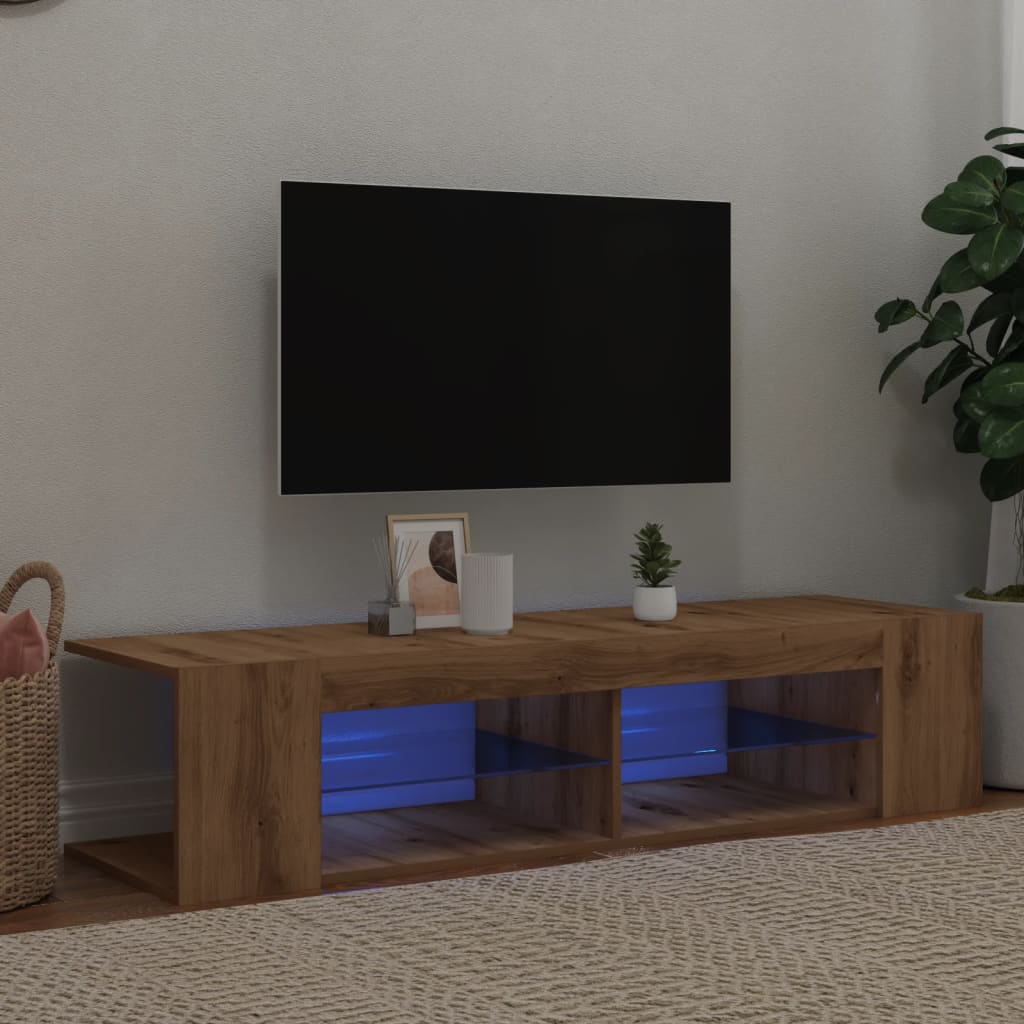 Tv Cabinet With Led Lights 135X39X30 Cm