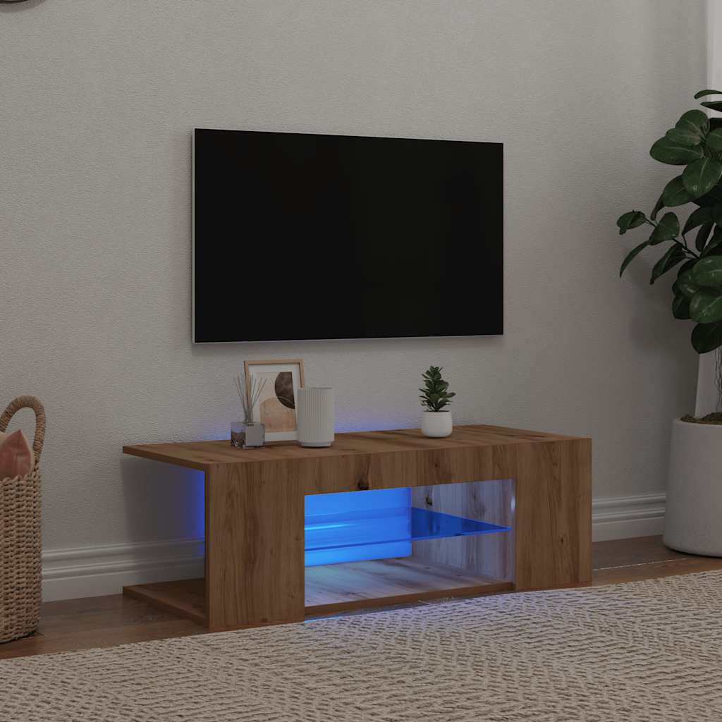 Tv Cabinet With Led Lights 90X39X30 Cm