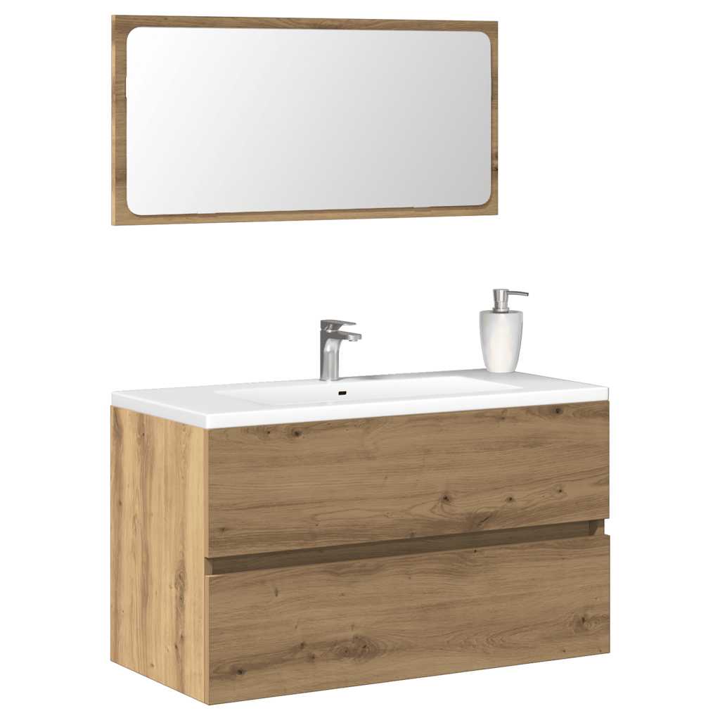 2 Piece Bathroom Furniture Set Engineered Wood
