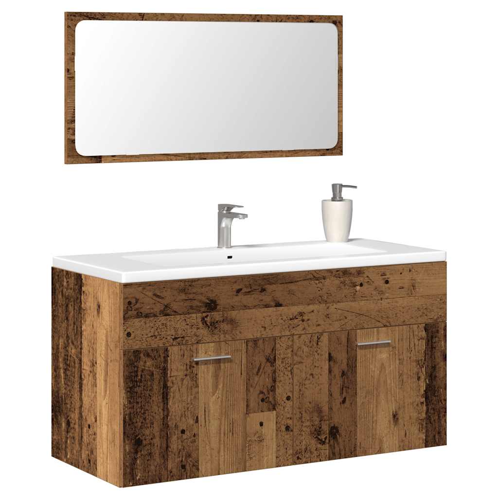 2 Piece Bathroom Furniture Set Engineered Wood