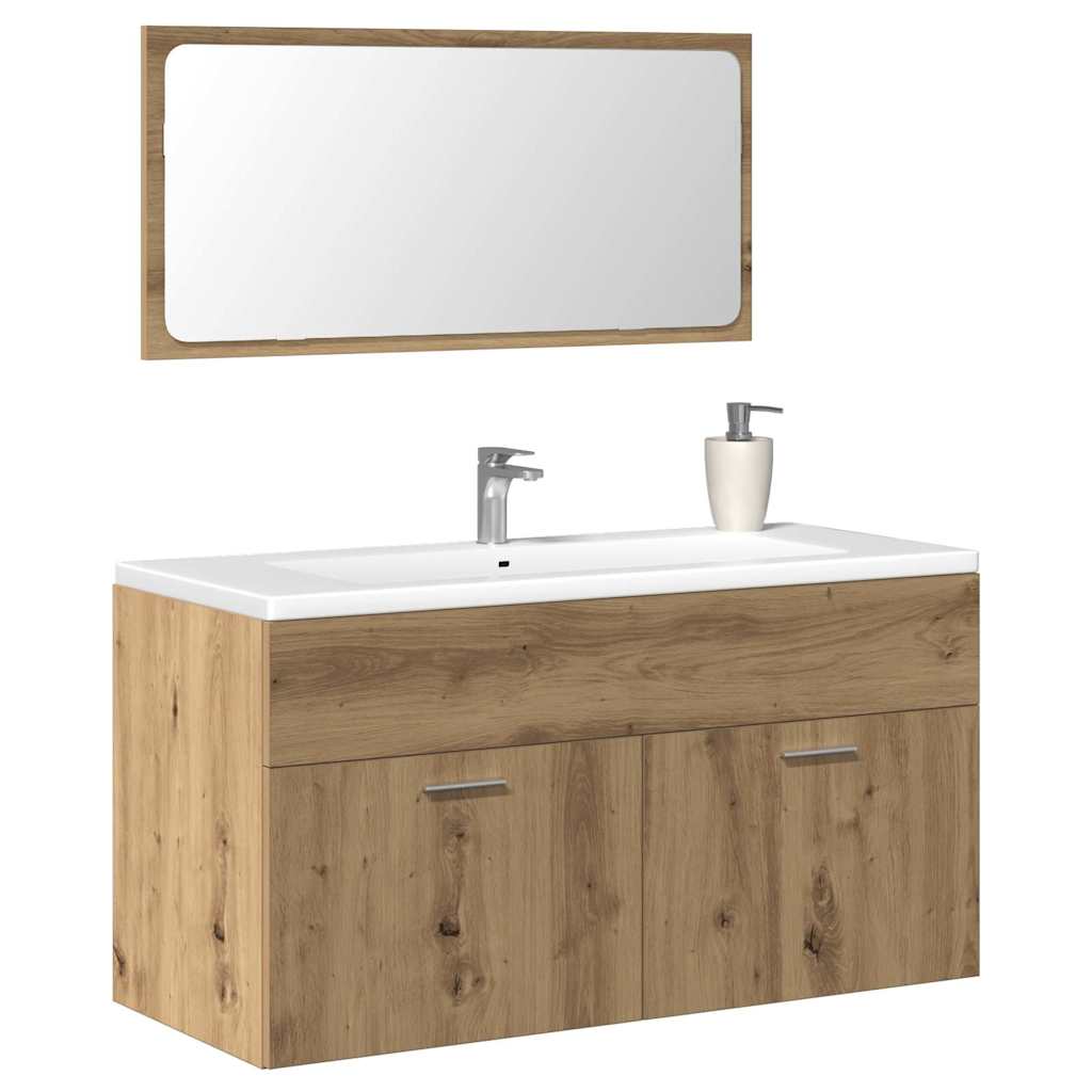 2 Piece Bathroom Furniture Set Engineered Wood