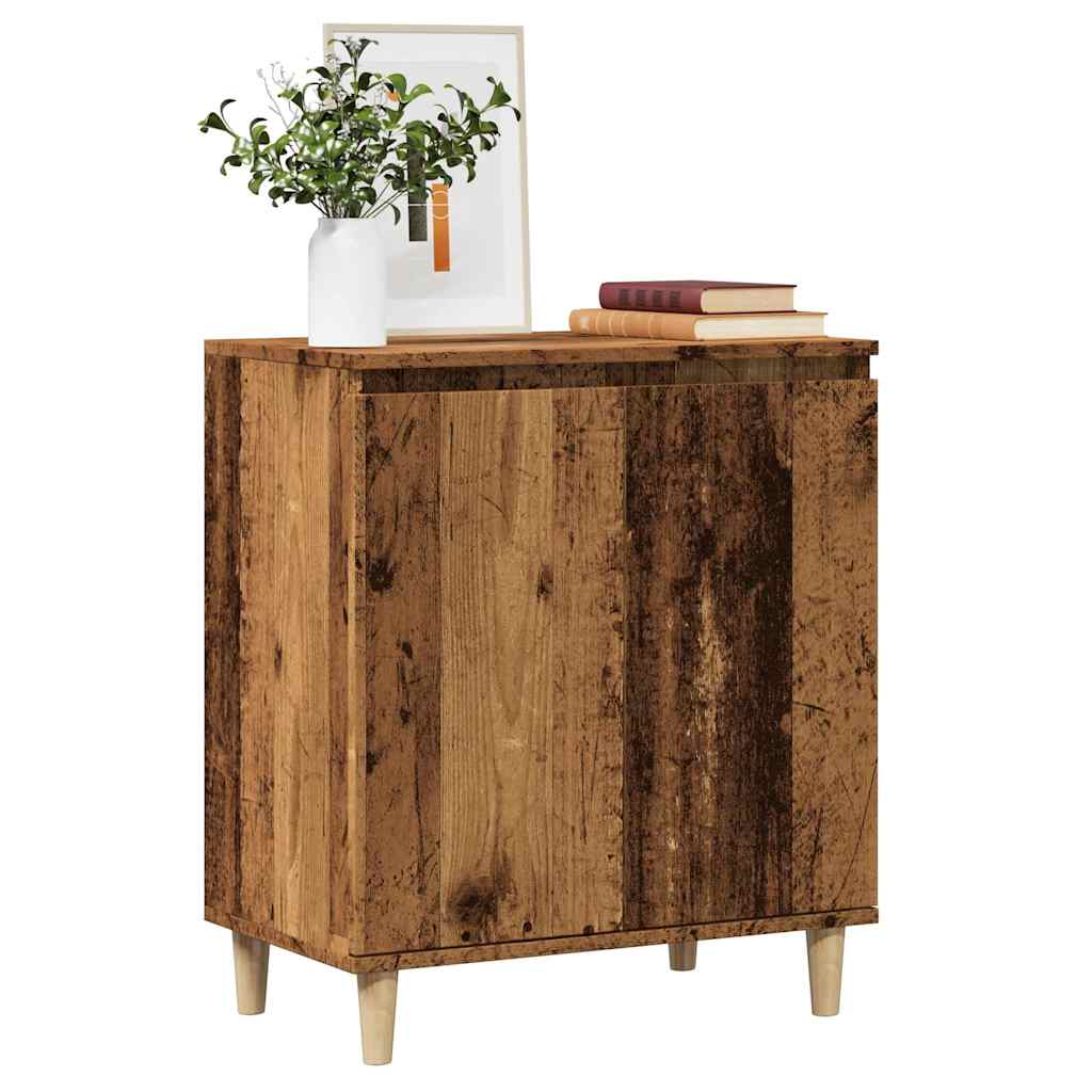 Sideboard With Solid Wood Legs 60X35X70 Cm Engineered Wood