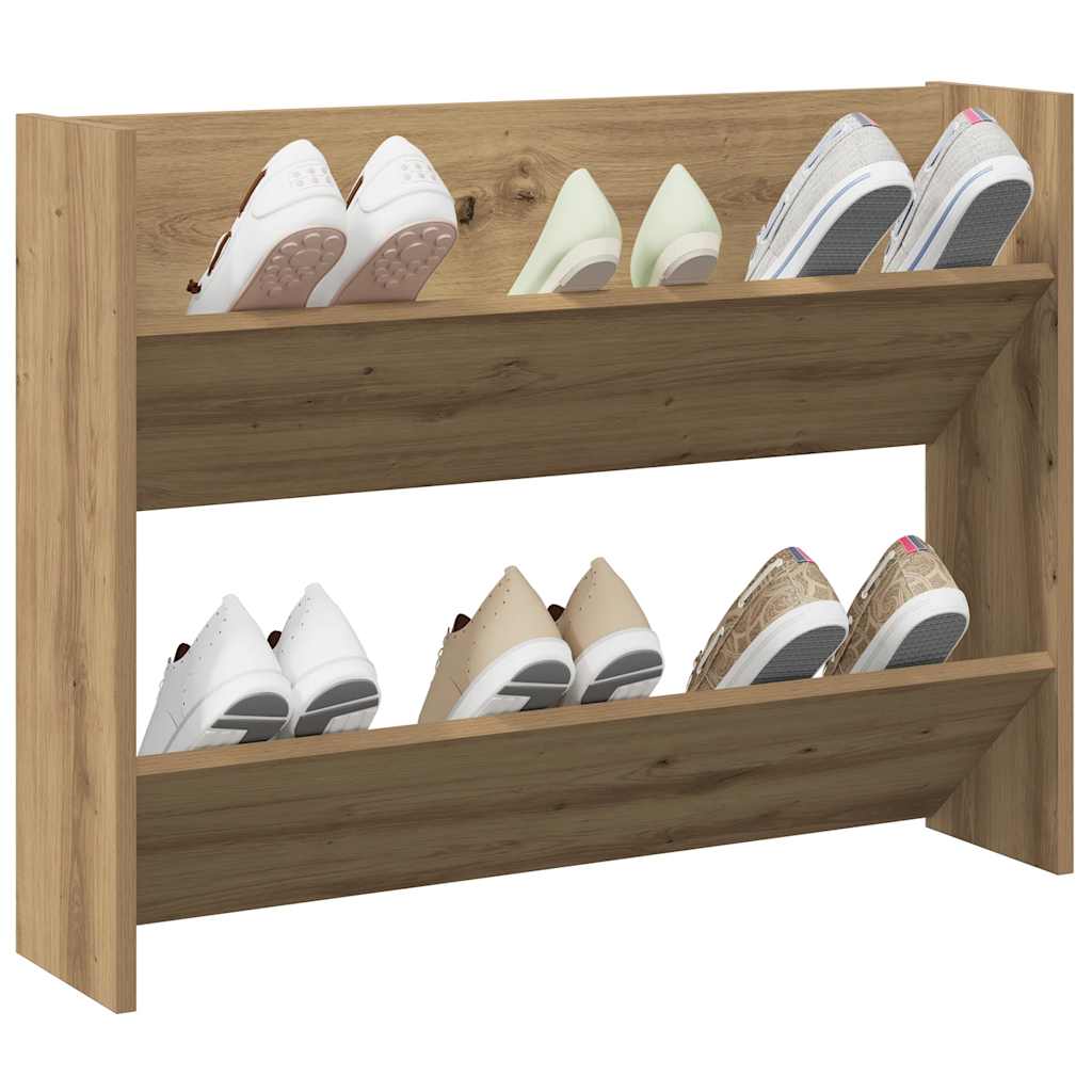 Wall Shoe Cabinet 80X18X Engineered Wood Artisan Oak
