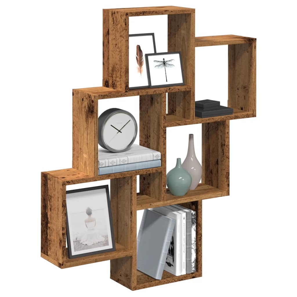 Wall Cube Shelf 78X15X93 Cm Engineered Wood