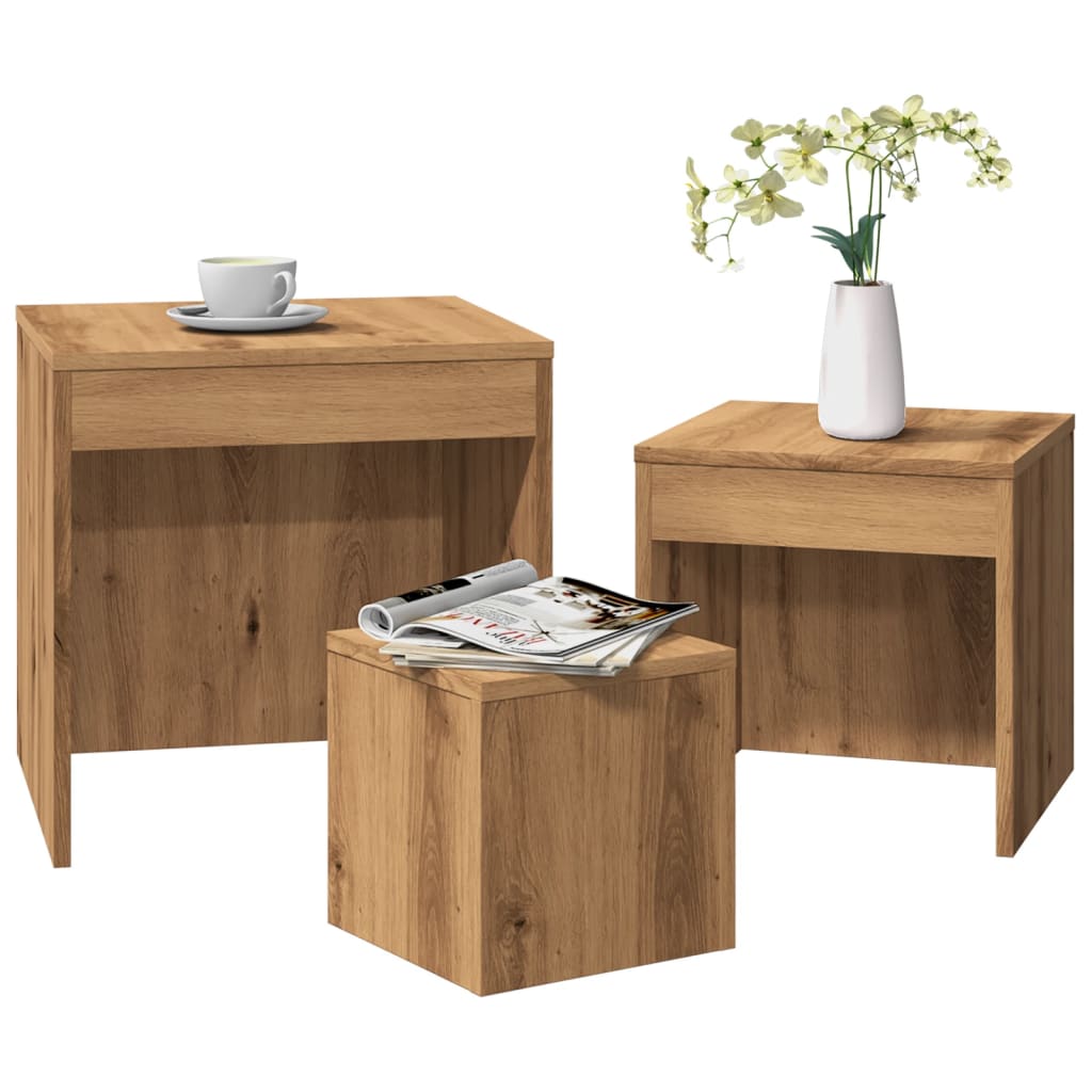 Nesting Tables 3 Pcs Engineered Wood