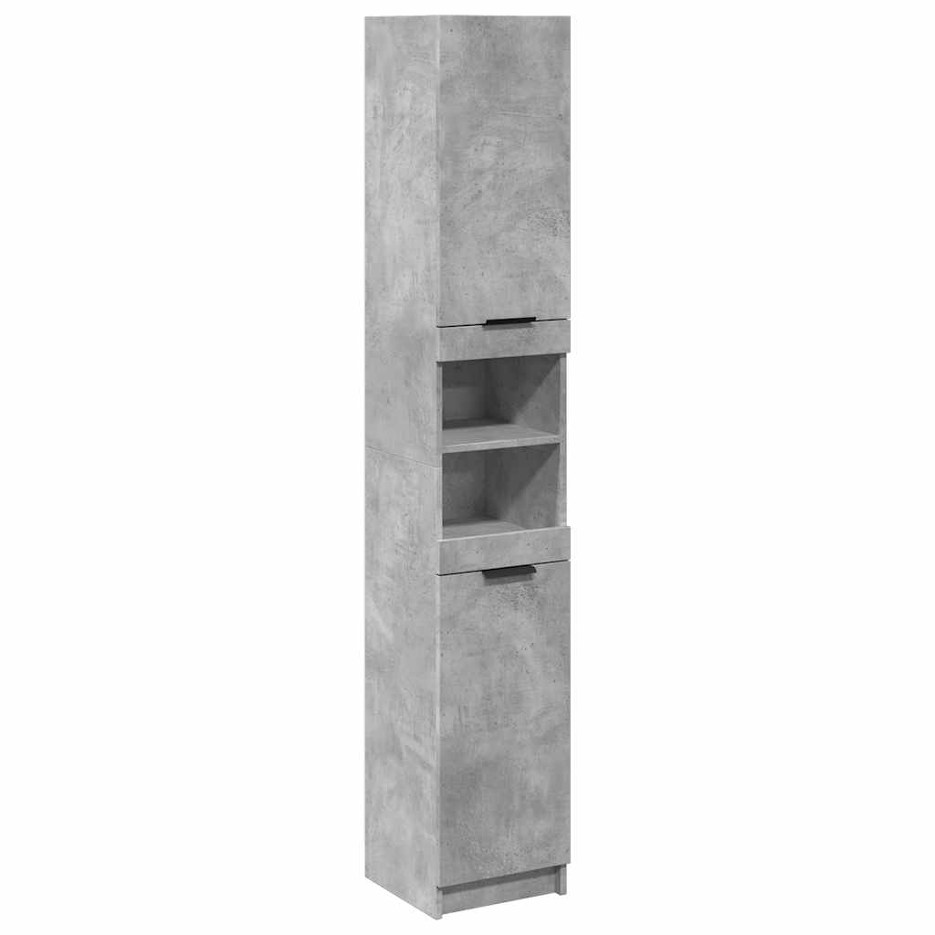Bathroom Cabinet Concrete Grey 32X34X188.5 Cm Engineered Wood