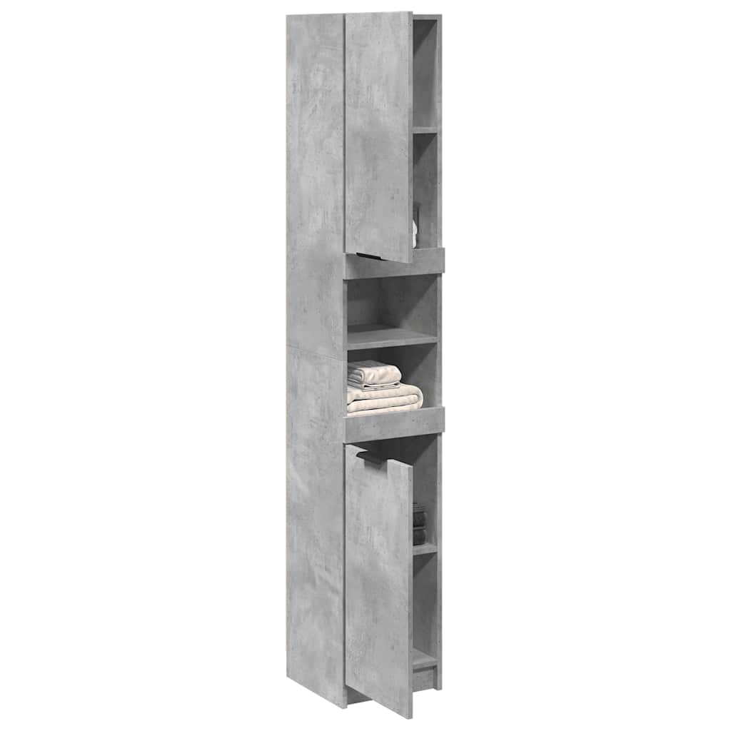 Bathroom Cabinet Concrete Grey 32X34X188.5 Cm Engineered Wood