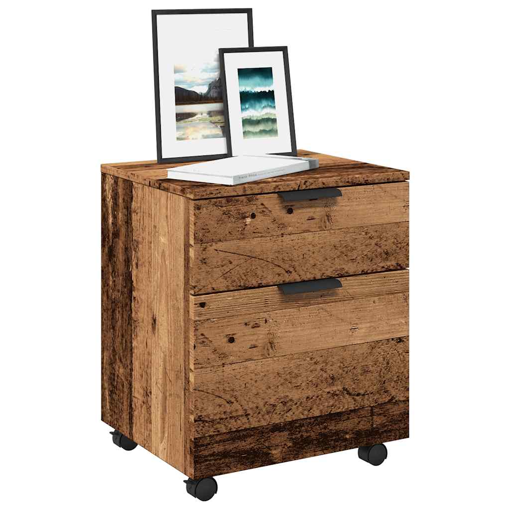 Mobile File Cabinet With Wheels 45X38X54 Cm Engineered Wood