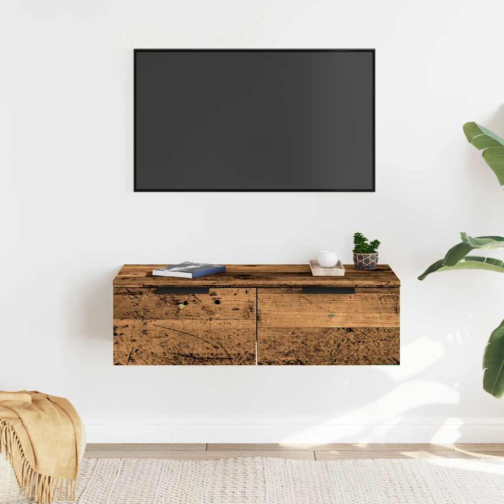 Wall Cabinet Old Wood 68X30X20 Cm Engineered Wood