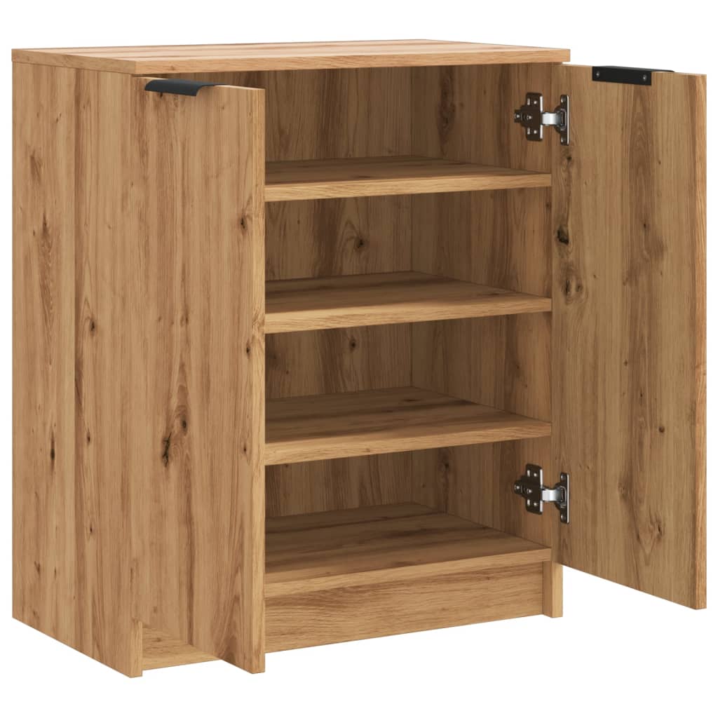 Shoe Cabinet Artisian Oak 59X35X70 Cm Engineered Wood