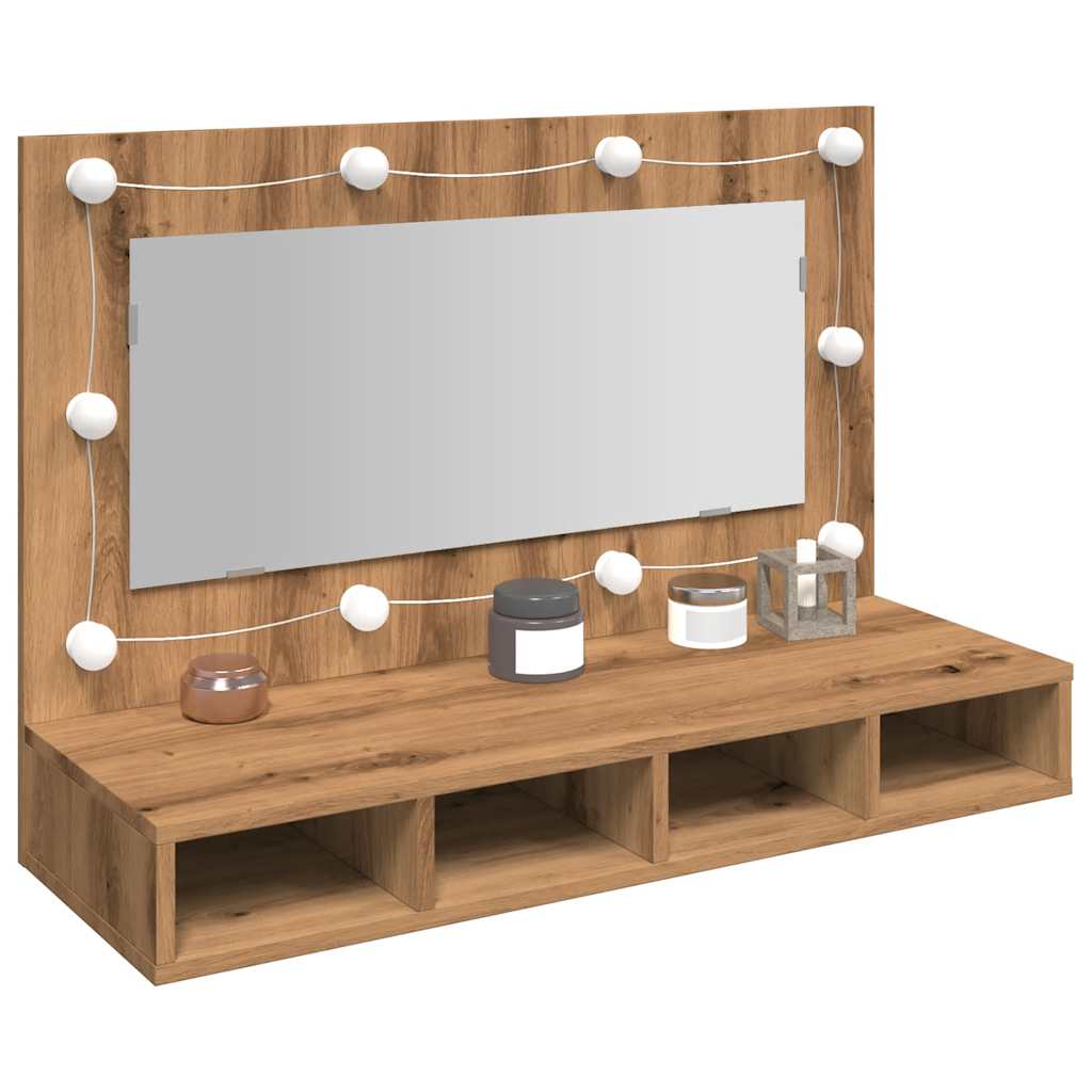Mirror Cabinet With Led 90X31.5X62 Cm