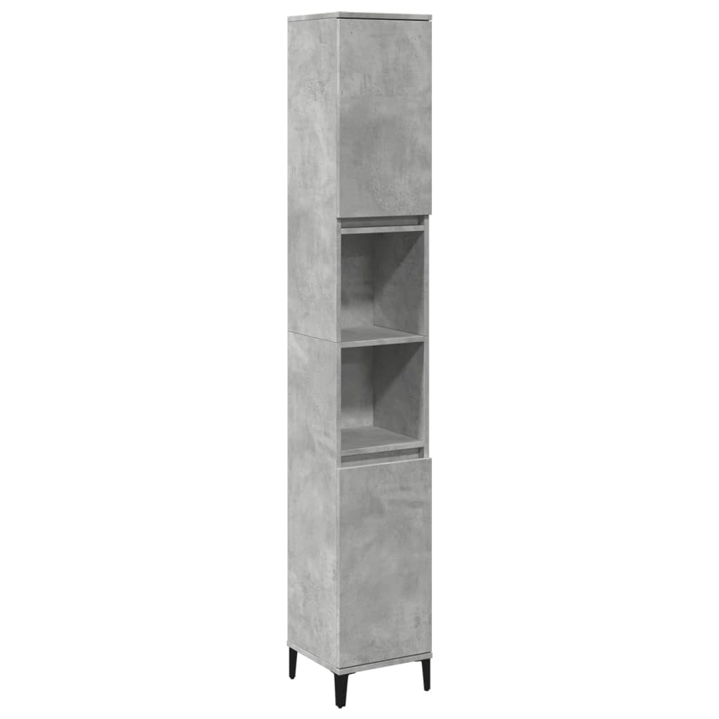 Bathroom Cabinet Concrete Grey 30X30X190 Cm Engineered Wood
