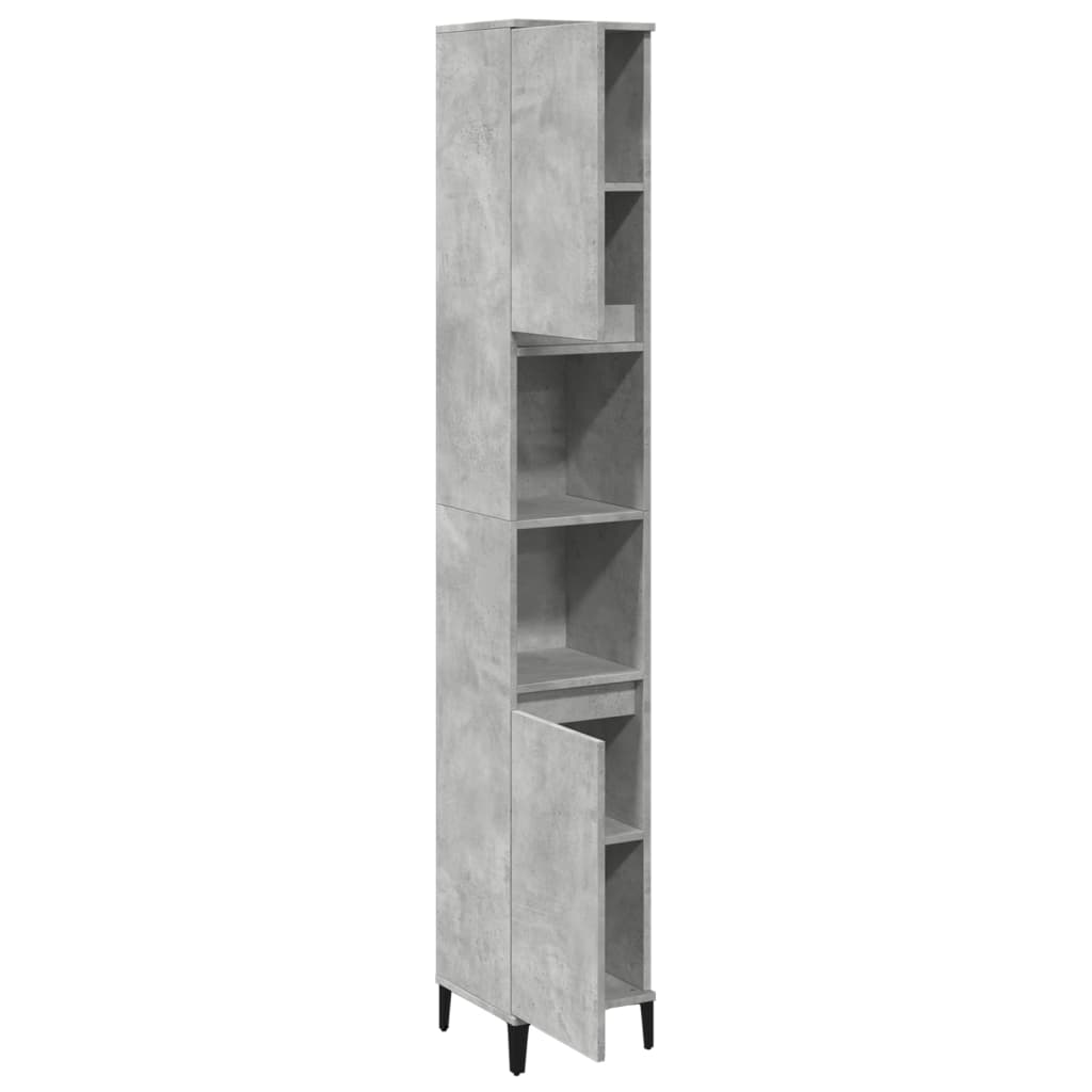Bathroom Cabinet Concrete Grey 30X30X190 Cm Engineered Wood