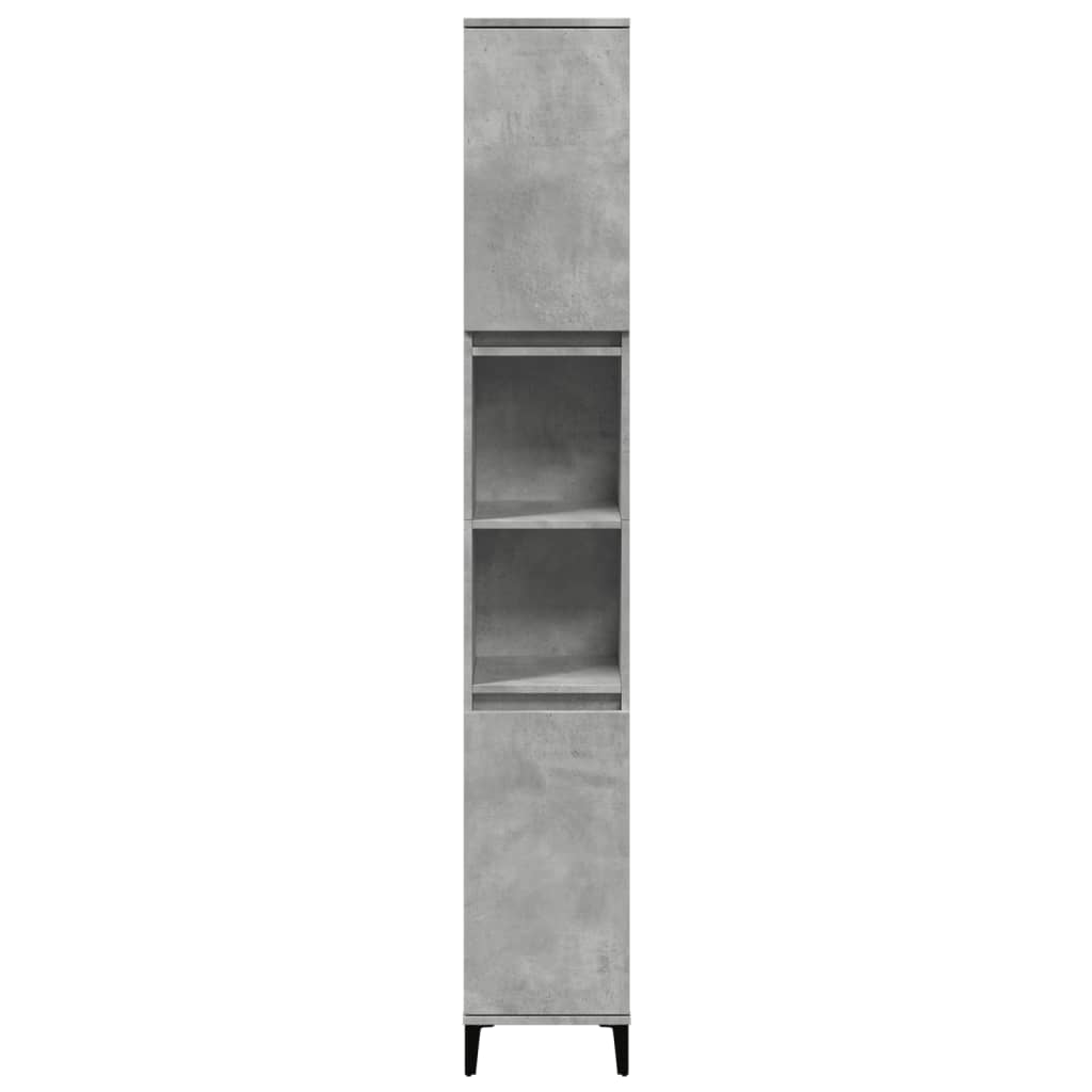 Bathroom Cabinet Concrete Grey 30X30X190 Cm Engineered Wood