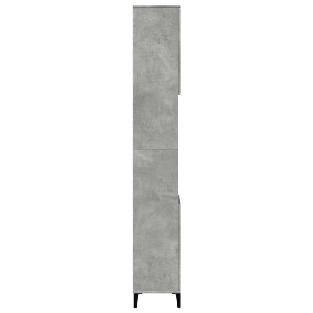 Bathroom Cabinet Concrete Grey 30X30X190 Cm Engineered Wood