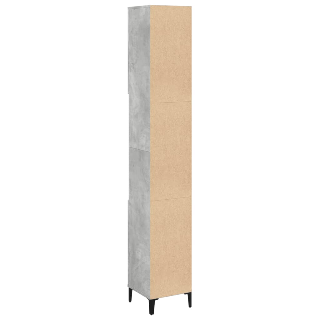 Bathroom Cabinet Concrete Grey 30X30X190 Cm Engineered Wood