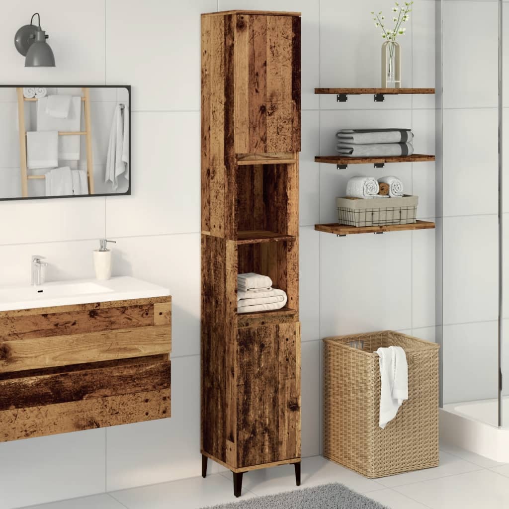Bathroom Cabinet 30X30X190 Cm Engineered Wood