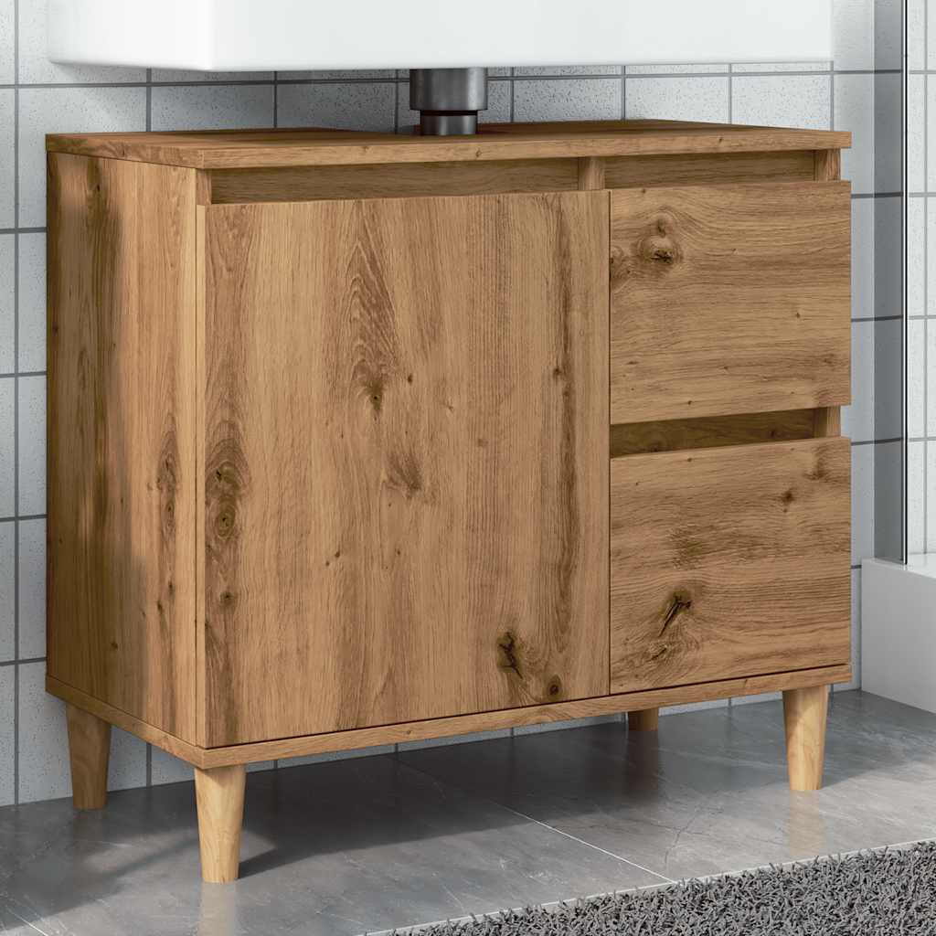 Bathroom Cabinet Concrete 65X33X60 Cm Engineered Wood