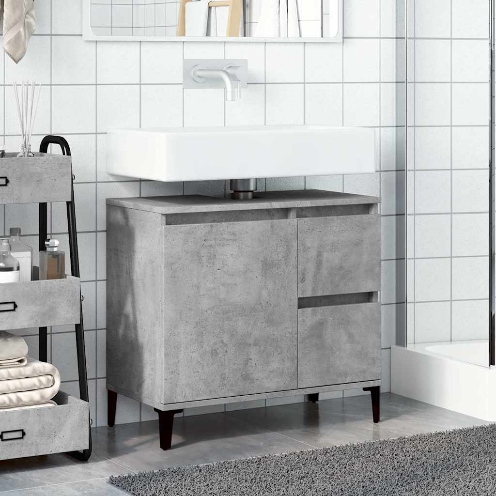 Sink Cabinet Concrete Grey 65X33X60 Cm Engineered Wood