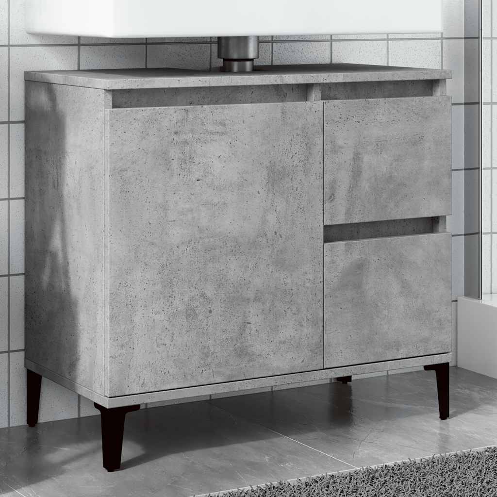 Sink Cabinet Concrete Grey 65X33X60 Cm Engineered Wood
