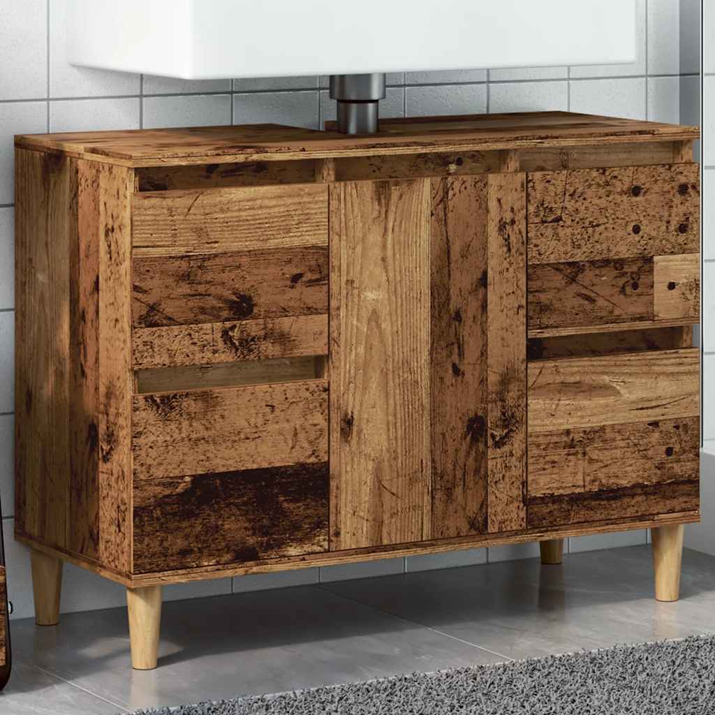 Sink Cabinet 80X33X60 Cm Engineered Wood