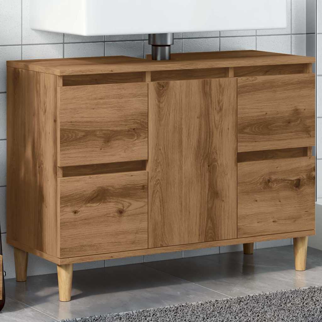 Sink Cabinet 80X33X60 Cm Engineered Wood
