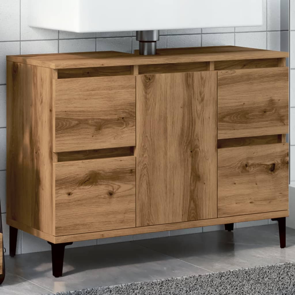 Sink Cabinet 80X33X60 Cm Engineered Wood