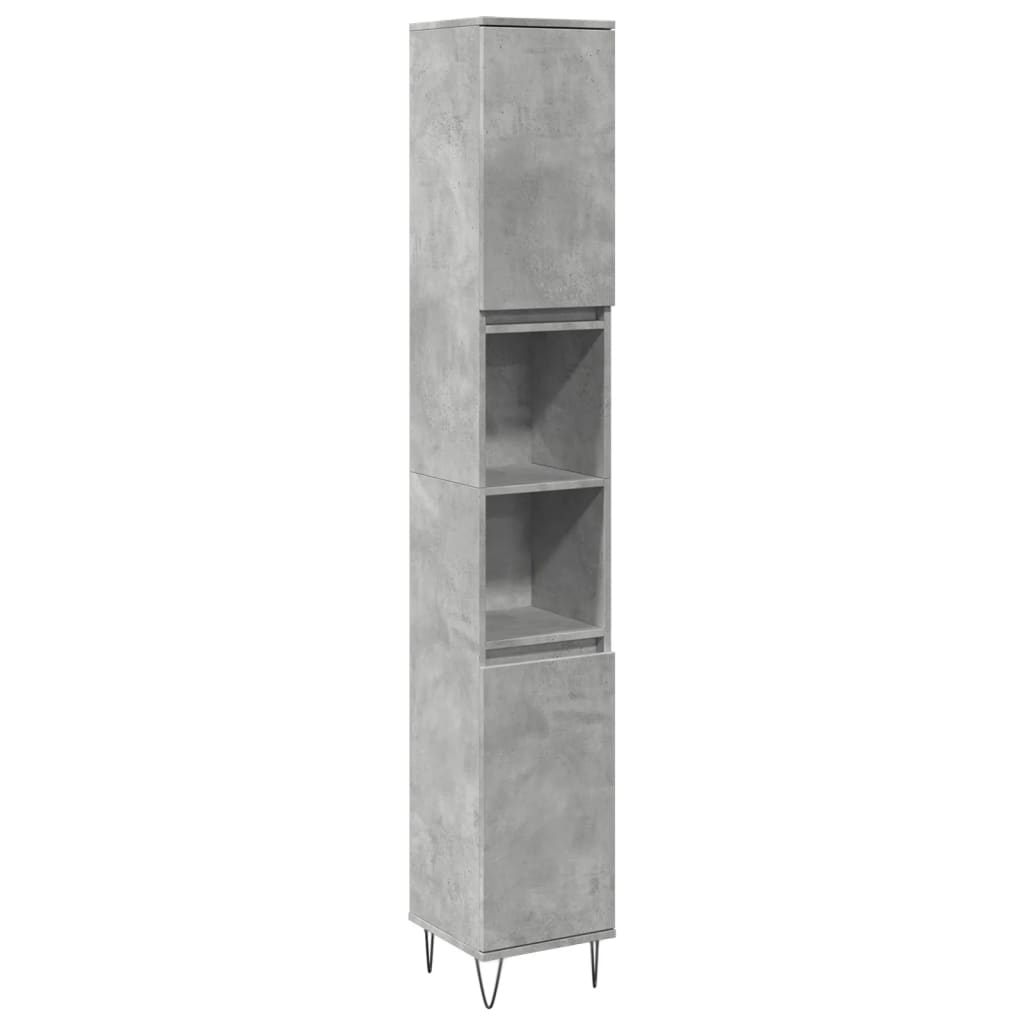 Bathroom Cabinet Concrete Grey 30X30X190 Cm Engineered Wood