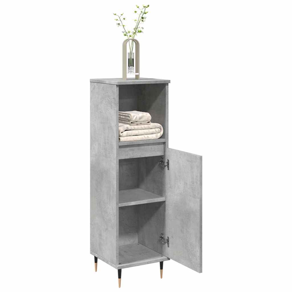 Bathroom Cabinet Concrete Grey 30X30X100 Cm Engineered Wood