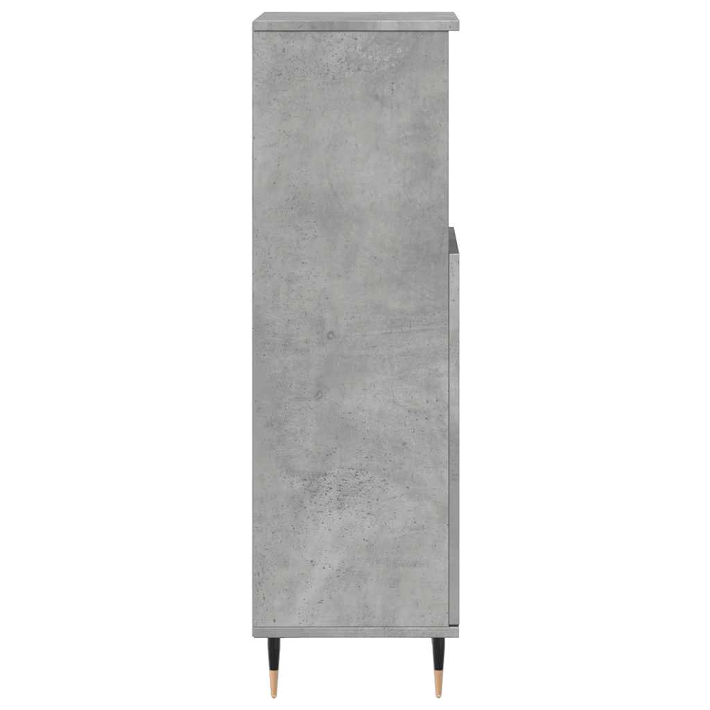 Bathroom Cabinet Concrete Grey 30X30X100 Cm Engineered Wood