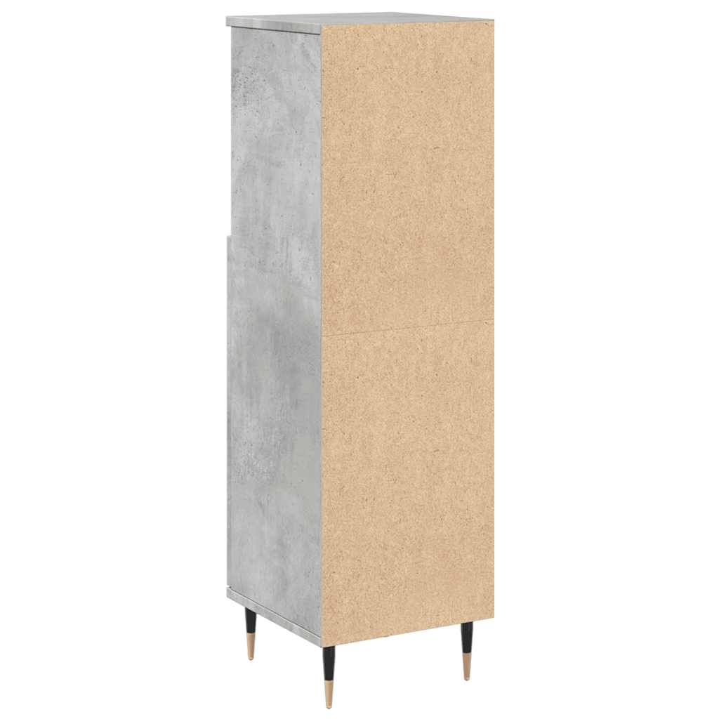 Bathroom Cabinet Concrete Grey 30X30X100 Cm Engineered Wood