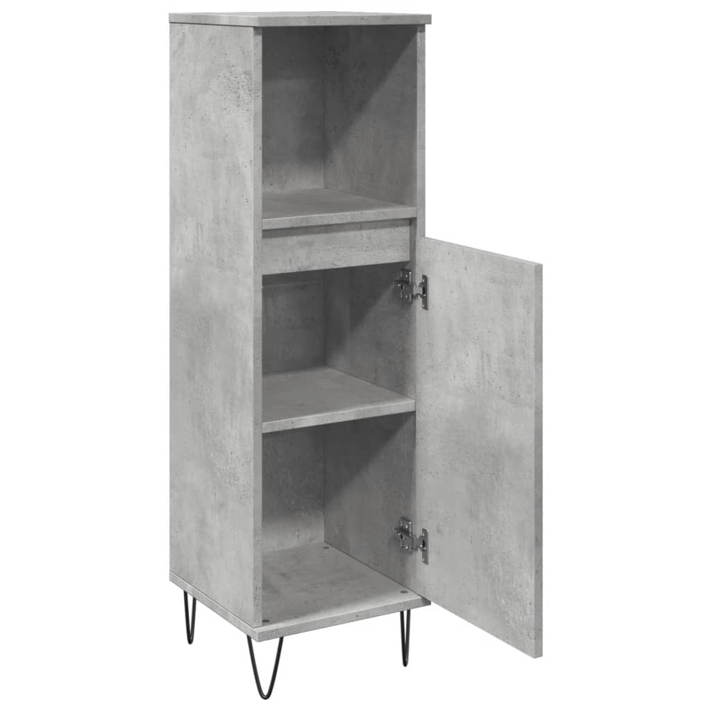 Bathroom Cabinet Concrete Grey 30X30X100 Cm Engineered Wood
