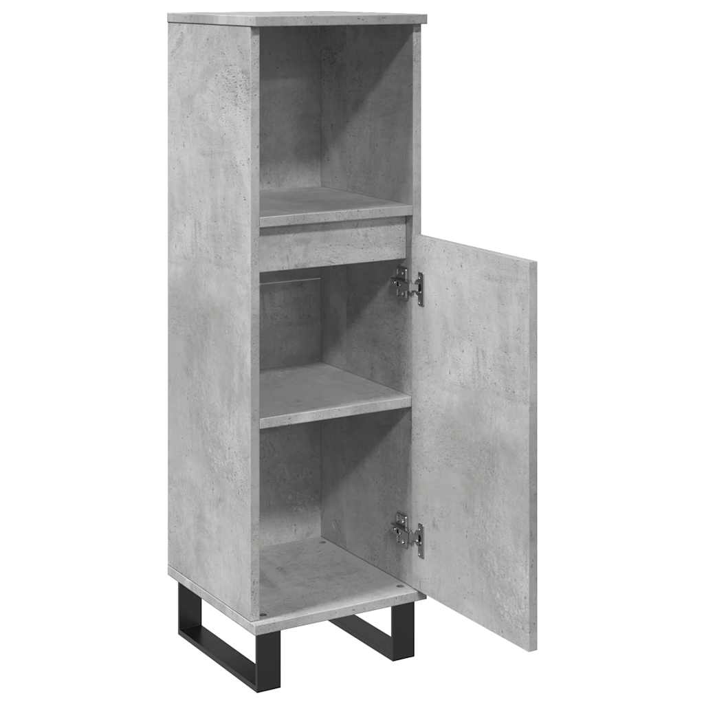 Bathroom Cabinet Concrete Grey 30X30X100 Cm Engineered Wood