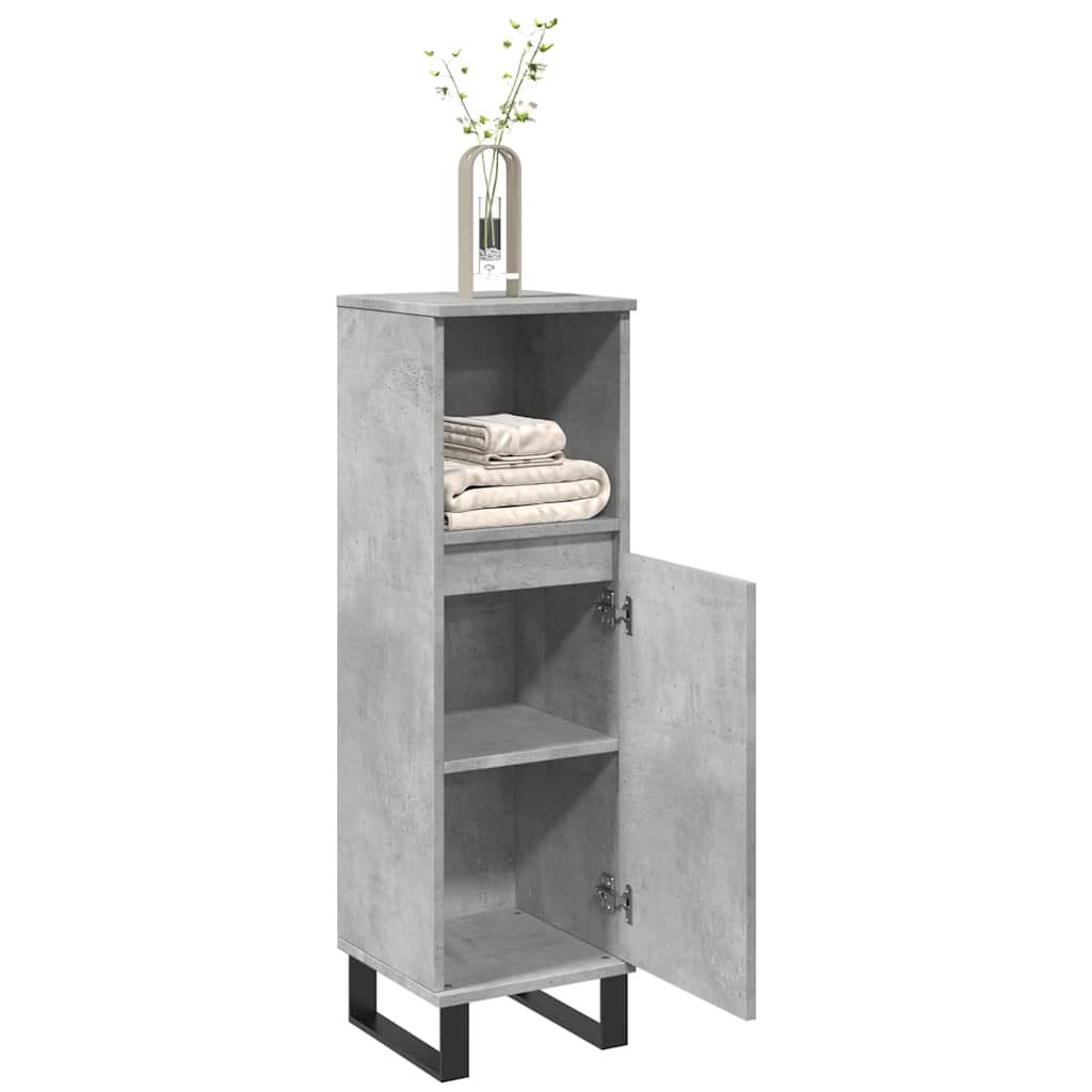 Bathroom Cabinet Concrete Grey 30X30X100 Cm Engineered Wood