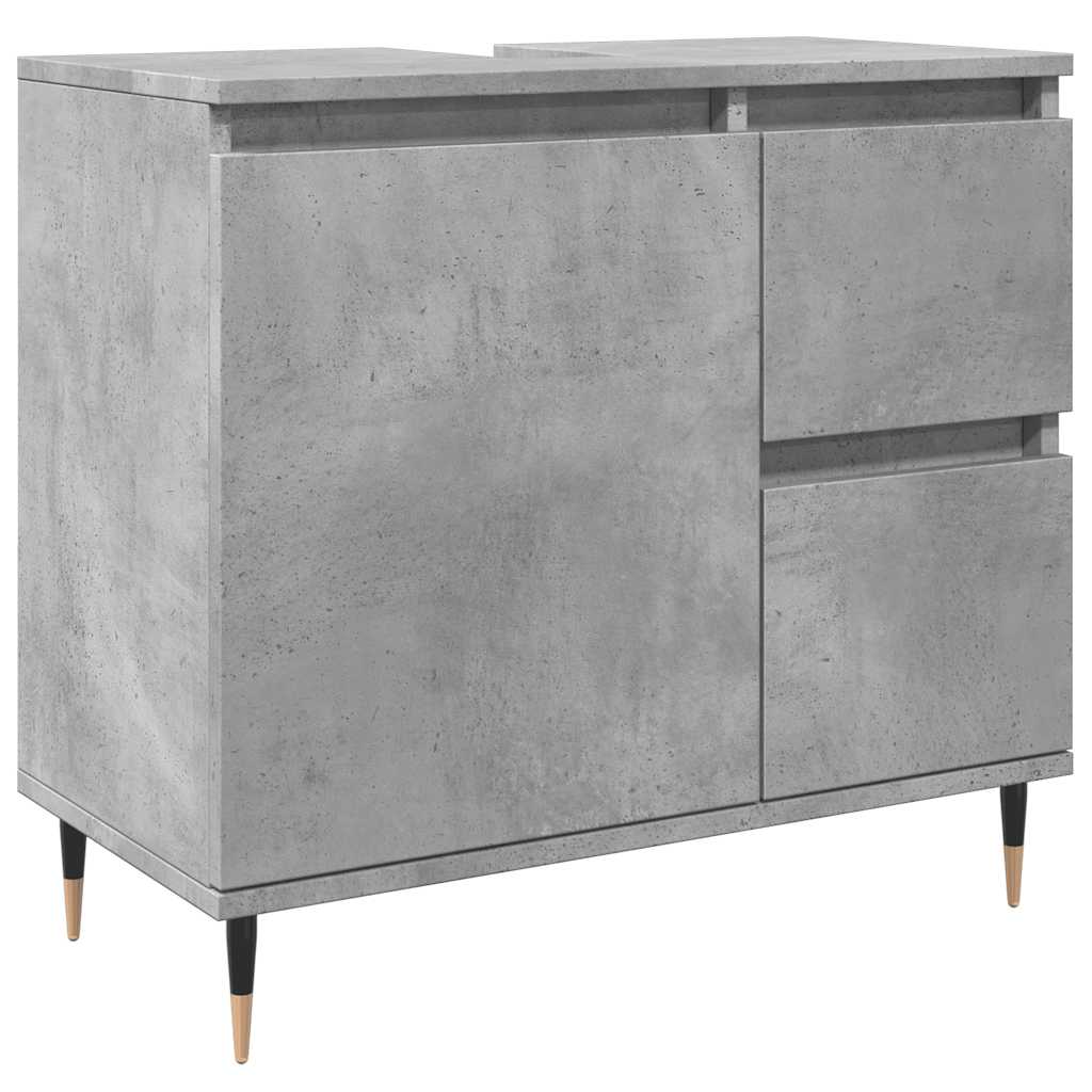 Bathroom Cabinet Concrete Grey 65X33X60 Cm Engineered Wood