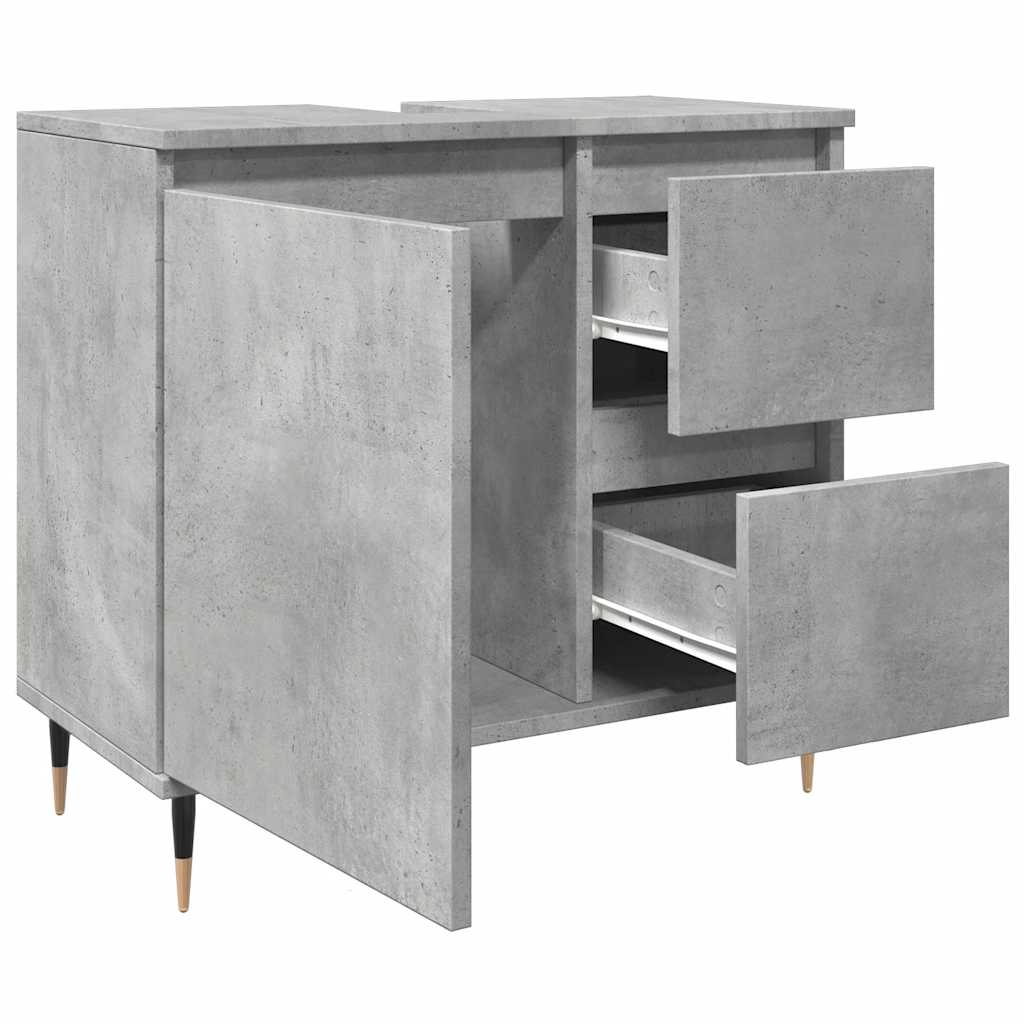 Bathroom Cabinet Concrete Grey 65X33X60 Cm Engineered Wood