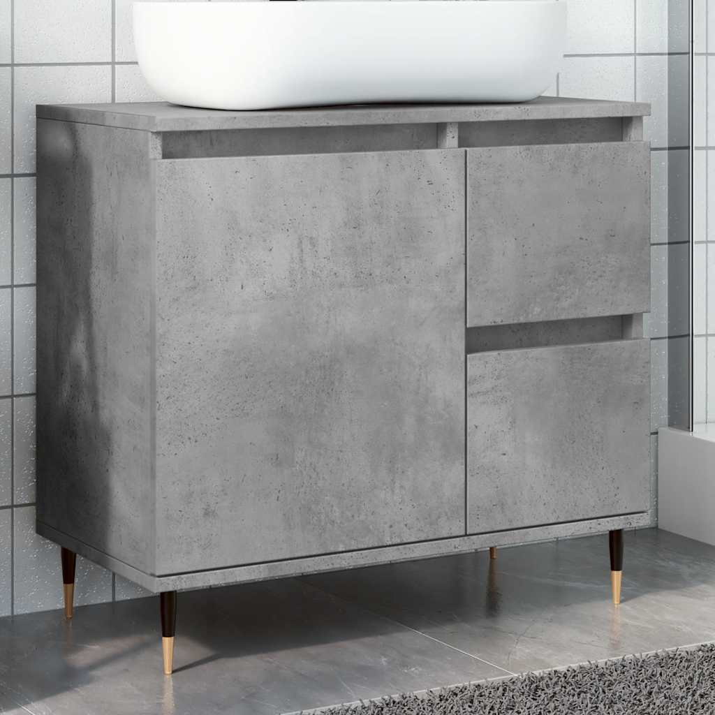 Bathroom Cabinet Concrete Grey 65X33X60 Cm Engineered Wood