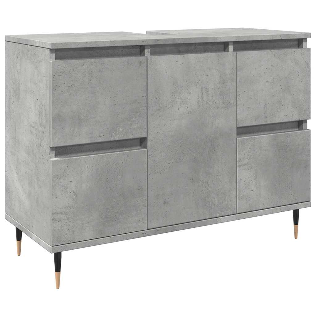 Bathroom Cabinet Concrete Grey 80X33X60 Cm Engineered Wood