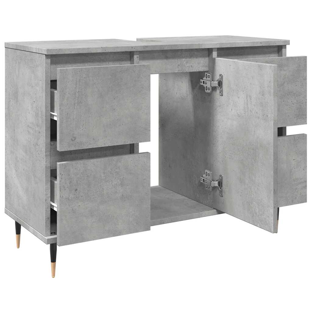 Bathroom Cabinet Concrete Grey 80X33X60 Cm Engineered Wood
