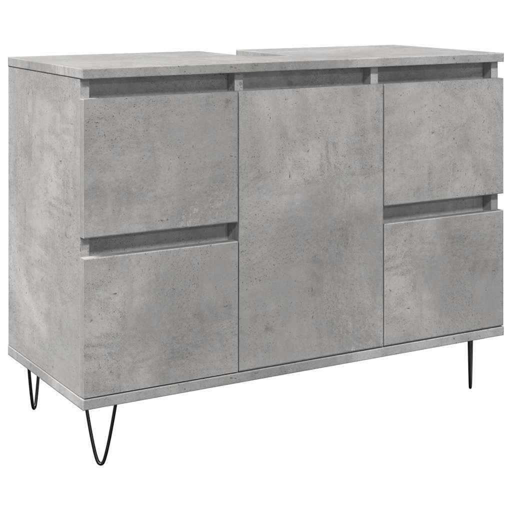Bathroom Cabinet Concrete Grey 80X33X60 Cm Engineered Wood